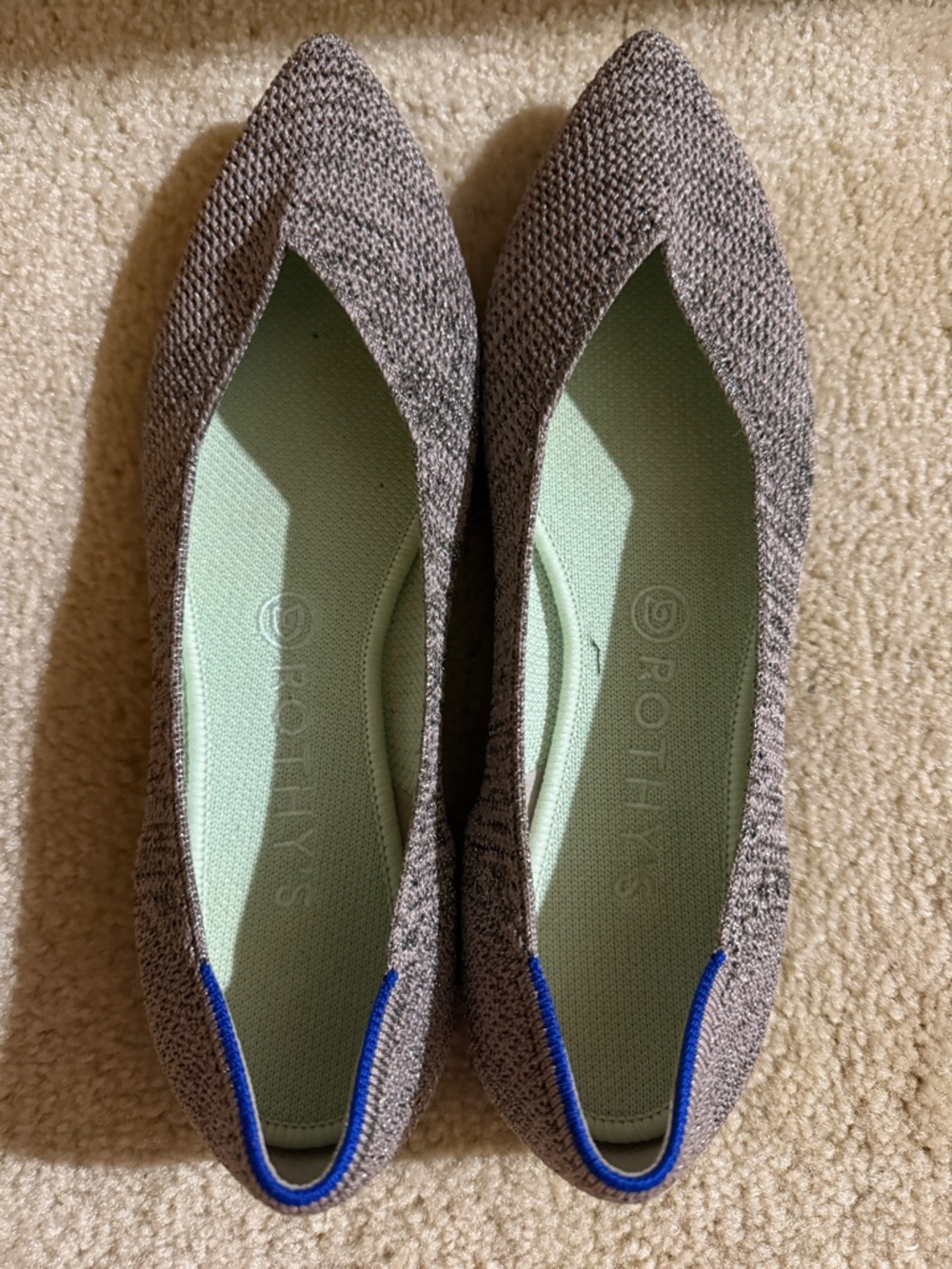 Rothy's The Point flats in the Stardust Metallic colorway size 9.5 - Picture 7 of 16